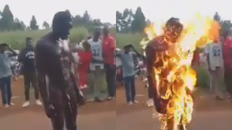 Naked Thief Set On Fire In Public {CLASSIC VIDEO}