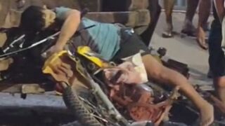 Off Duty Cop Riding Motorcycle Dies After Crashing Into Garbage Truck (Aftermath)