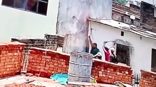 Worker Breaking A Slab Gets Electrocuted And Killed In India