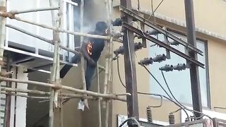 Electrician is electrocuted and burned completely to the bone!
