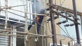 Electrician is electrocuted and burned completely to the bone!