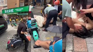 A woman in china, jumped to her death naked