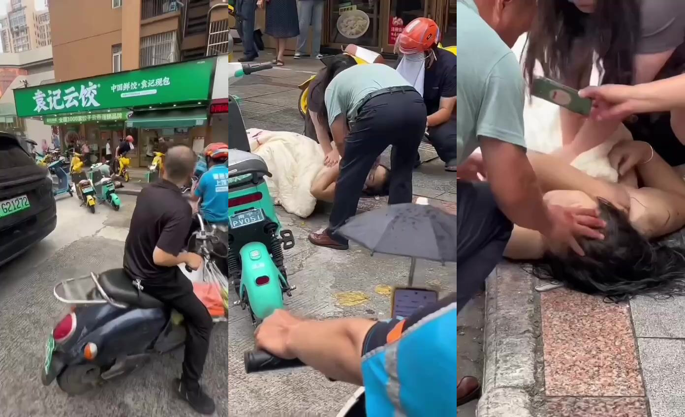 A woman in china, jumped to her death naked