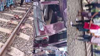 Scalp on the floor, another view car vs train