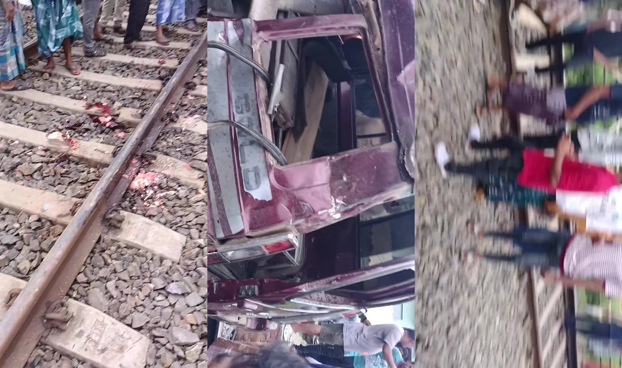 Scalp on the floor, another view car vs train