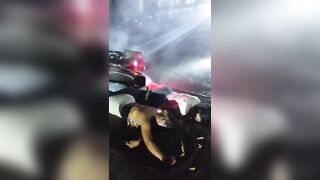 2 motorists electrocuted when their motorcycle connects with live wire