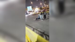 Drunk Dude Falls From An Overpass Breaking Legs