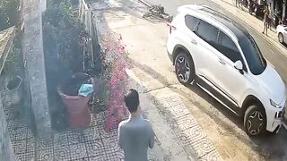 Elderly Woman Riding A Bicycle Gets Head Crushed By Speeding Truck
