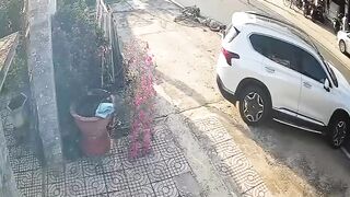 Elderly Woman Riding A Bicycle Gets Head Crushed By Speeding Truck