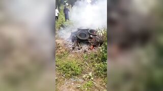 Bandits Beaten To Death, Set On Fire By Group Of Vigilantes