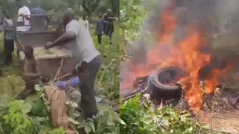 Bandits Beaten To Death, Set On Fire By Group Of Vigilantes