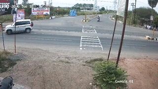 Motorcyclist Hit And Dragged By Speeding Bus
