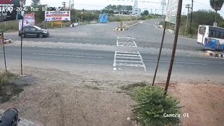 Motorcyclist Hit And Dragged By Speeding Bus