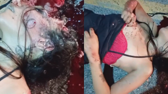 Chick With A Neck Tattoo Dies In Bike Accident With Head Shattered And Brain Out