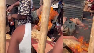 Caught Him Stealing And Set His Feet On Fire