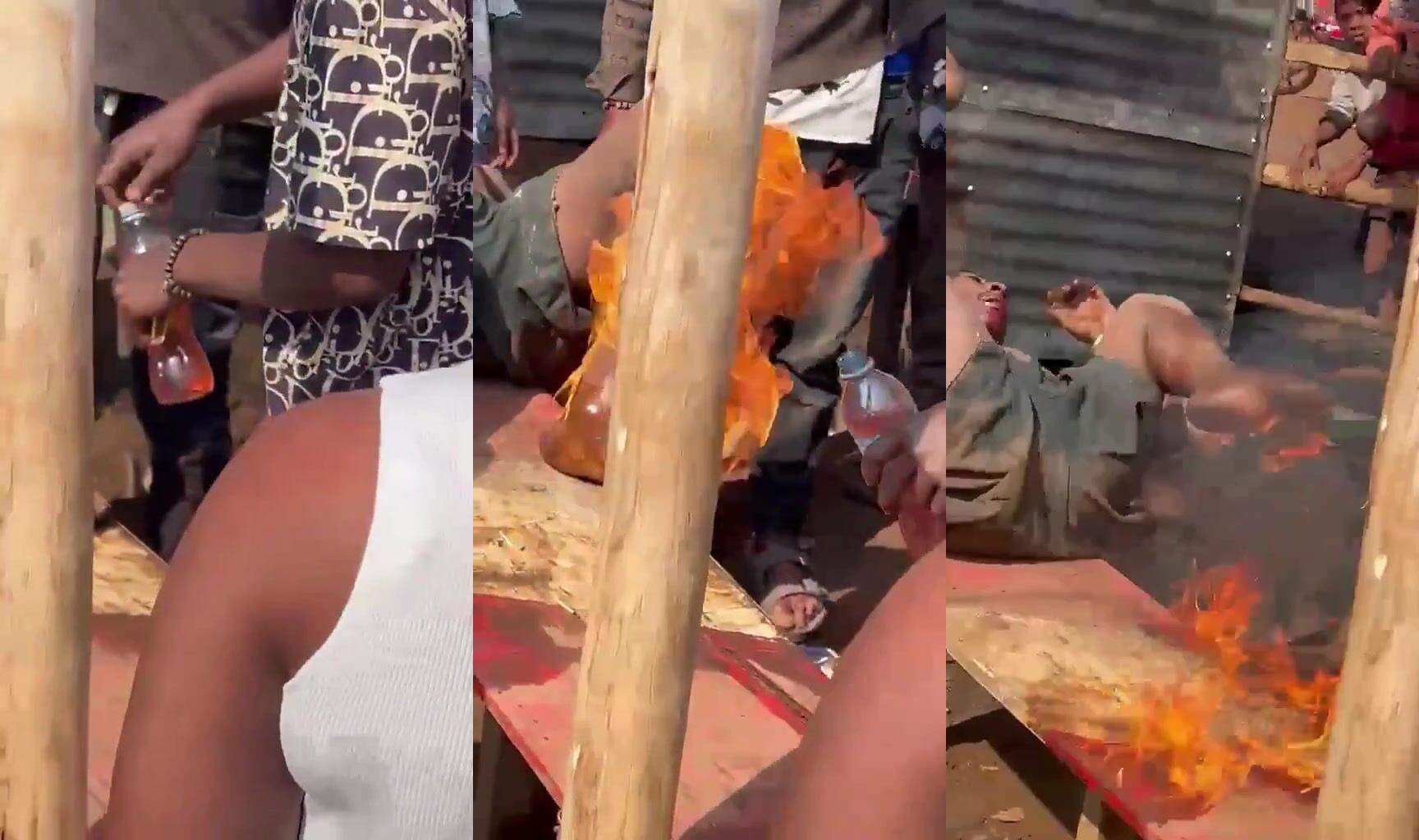 Caught Him Stealing And Set His Feet On Fire