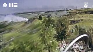 Destroying of a pedoruzzian tank assault on Dobropillya sector