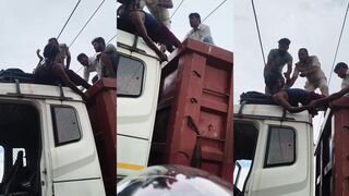 Man riding on top of truck contacted live wire, died electrocuted