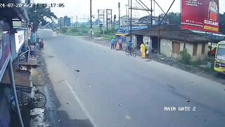 Speeding Car Ends Life Of Motorcyclist In India