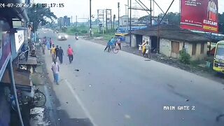 Speeding Car Ends Life Of Motorcyclist In India