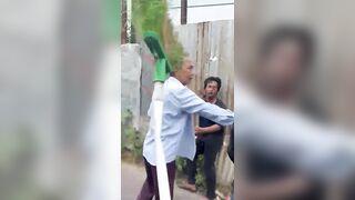 Thief Faces Street Justice After Failed Break-In In Indonesia