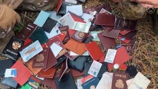 144 documents from dead katsapfaggots collected by 225 Assault Brigade