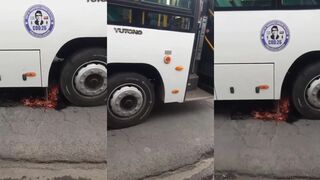 Turned into spaghetti by bus