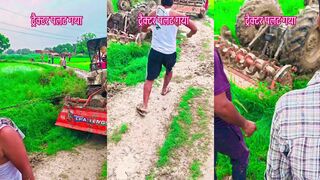 Tractor overturns