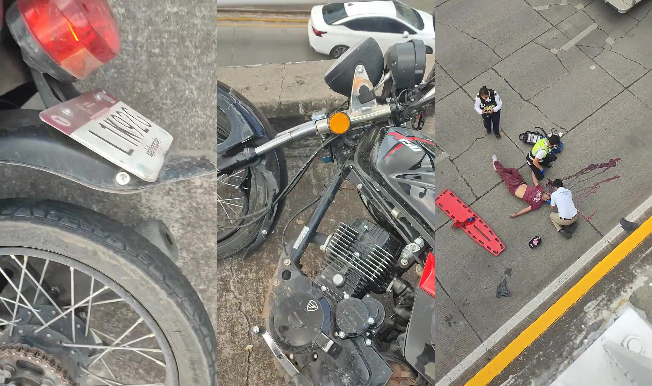Motorcyclist takes flight in road accident
