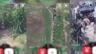Three ruzky invaders hit by one FPV drone