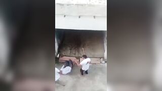 Two Men Get Clubbed With Sticks During Dispute Over A Ditch In India