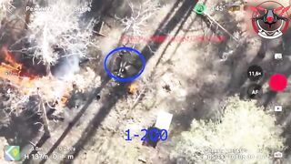 RU soldiers ambush ukrats in a trench with the help of drone unit