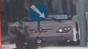 Woman Walking In Front Of The Bus Gets Run Over and Killed
