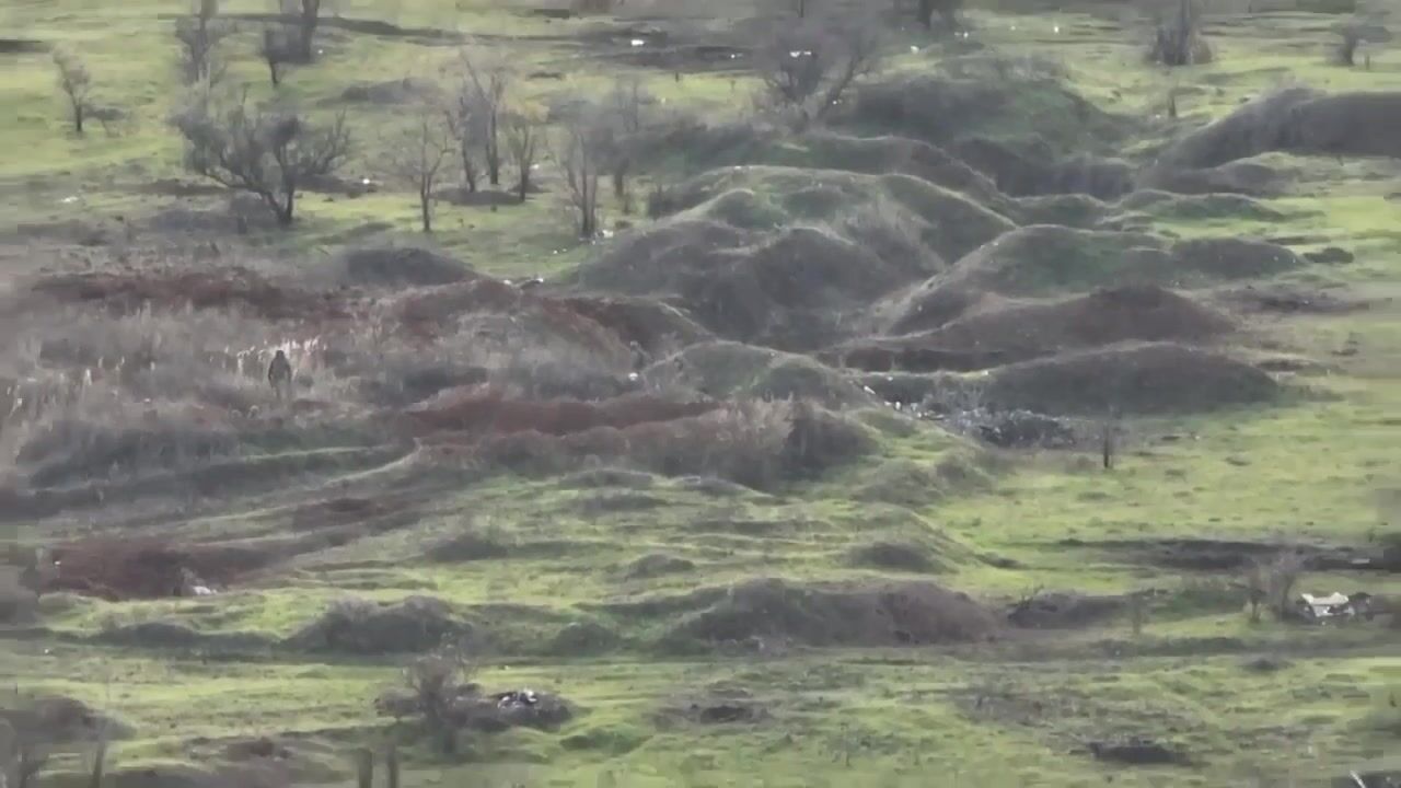 Russian soldier shot at long range.