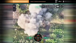 Ukr subhuman loses his arm and pants.