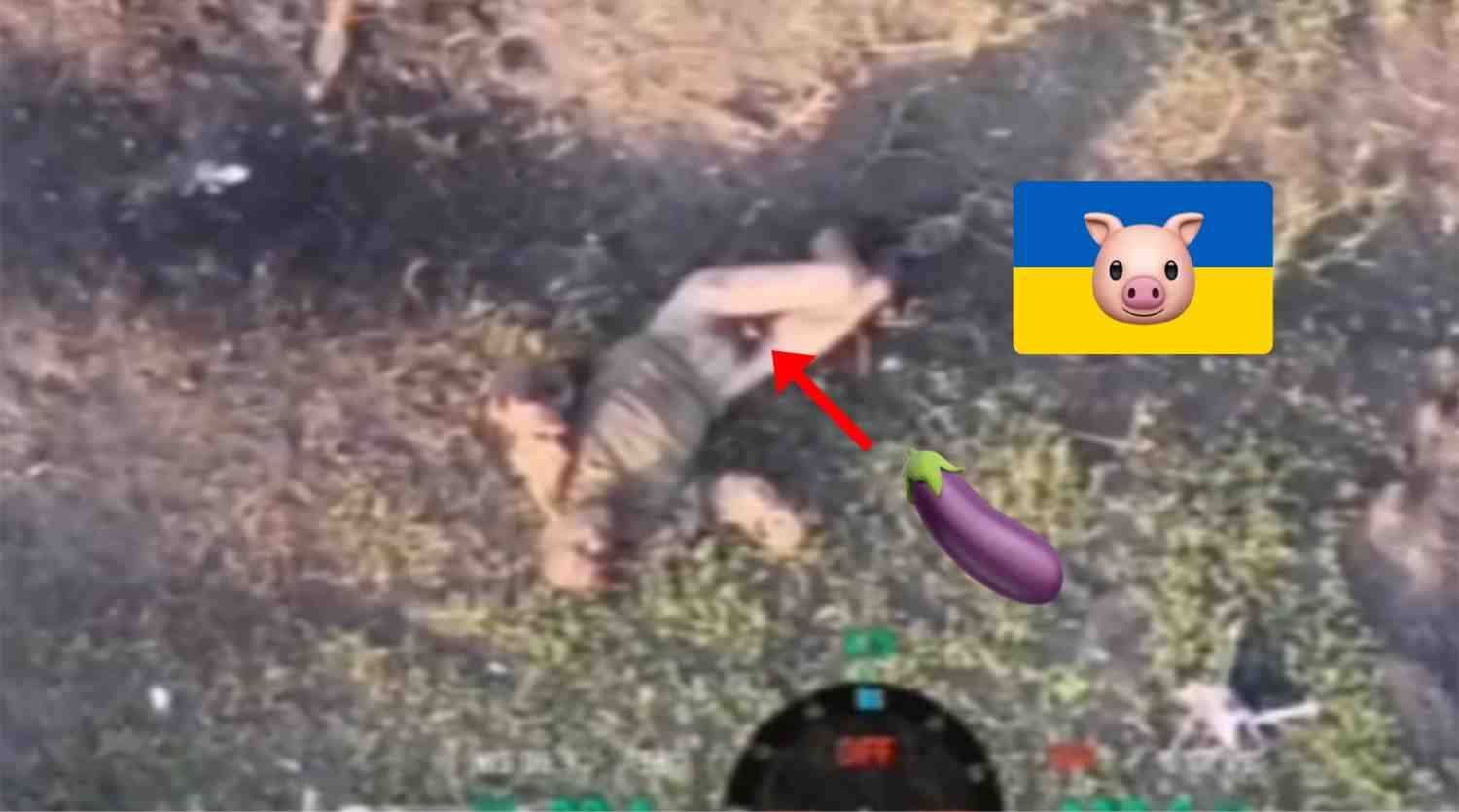 Ukr subhuman loses his arm and pants.