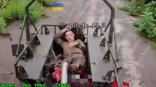 Legless Ukrainian eats a drone.