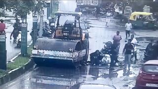 Woman Riding With Friends Slips, Falls And Gets Killed By Road Roller In India
