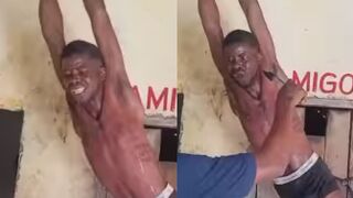 Thief Tortured By Police Officers In Congo