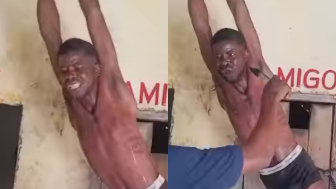 Thief Tortured By Police Officers In Congo