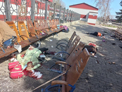 Russians fired rockets at the railway station