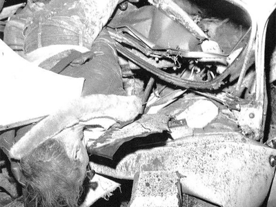 Car crash scenes from the 1950s
