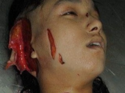 Nude Chinese woman get her face slashed and neck stabbed to death