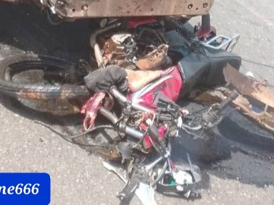 Motorcyclist crushed dead under truck