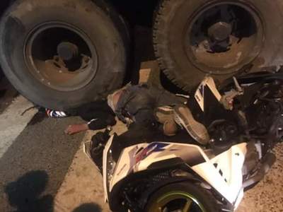 Fatal accident, man crushed by truck