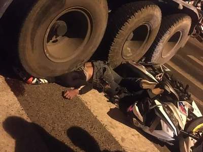 Fatal accident, man crushed by truck