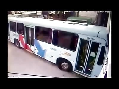 Watch out!! Woman hit by Bus...Life Goes On