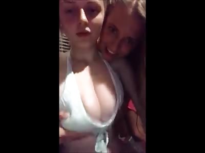 SUPER HOT Teen in Bikini Shakes her Tits like a Stripper and gets Felt Up by Friends (Part 1) 