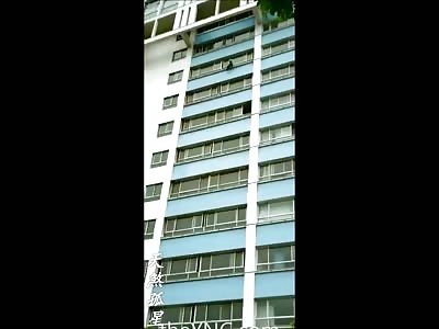 Clean Video of Man's Hooray Suicide from his Top Floor Apartment 
