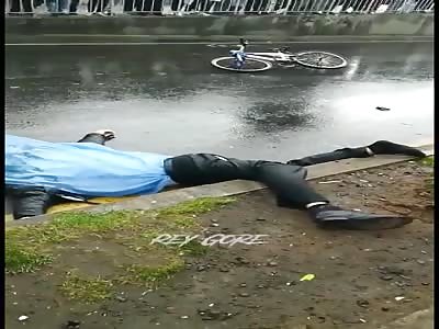 Biker die in accident in street 